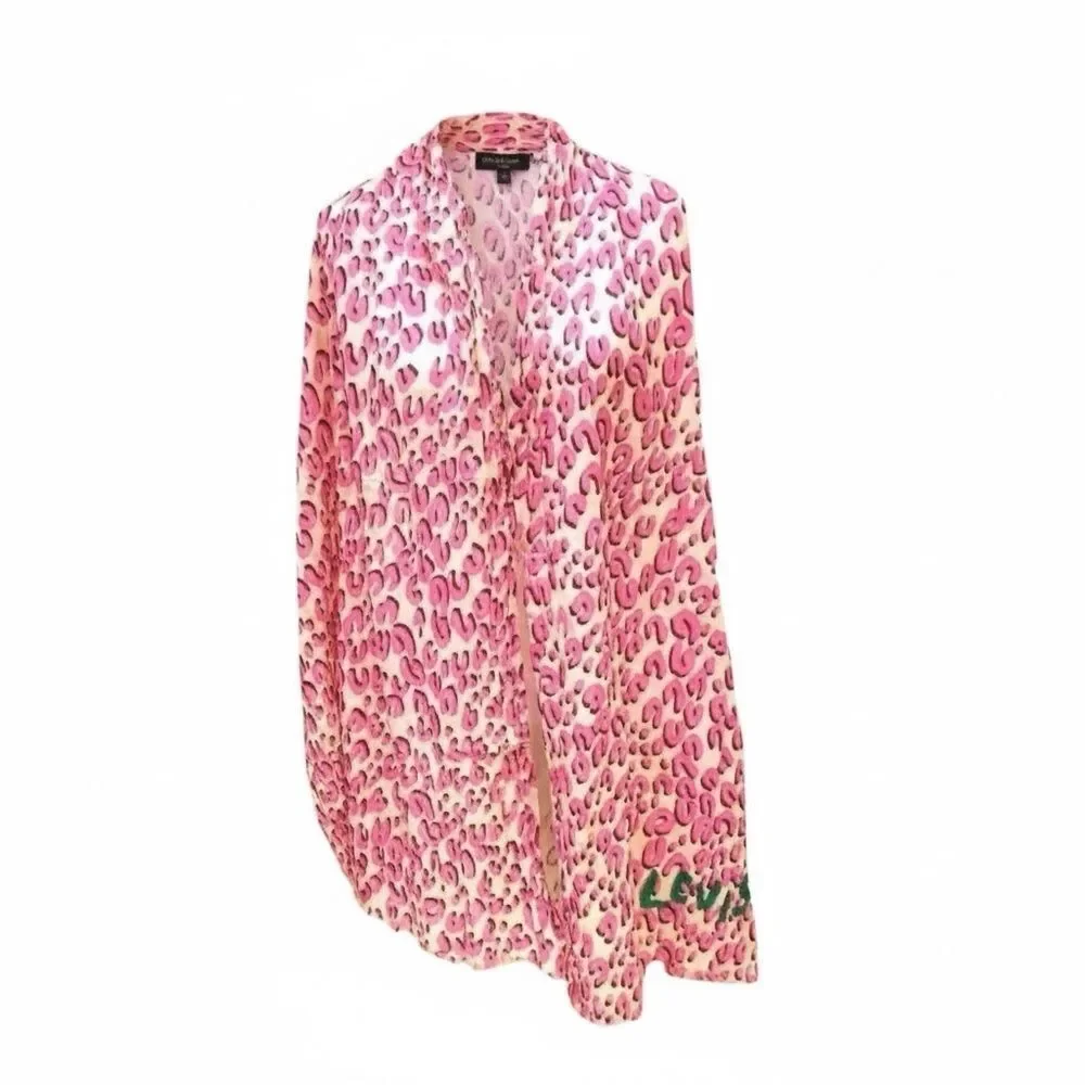 Auth Louis Vuitton Pink Lepord Print Limited Edition Stephen Sprouse Wrap Scarf